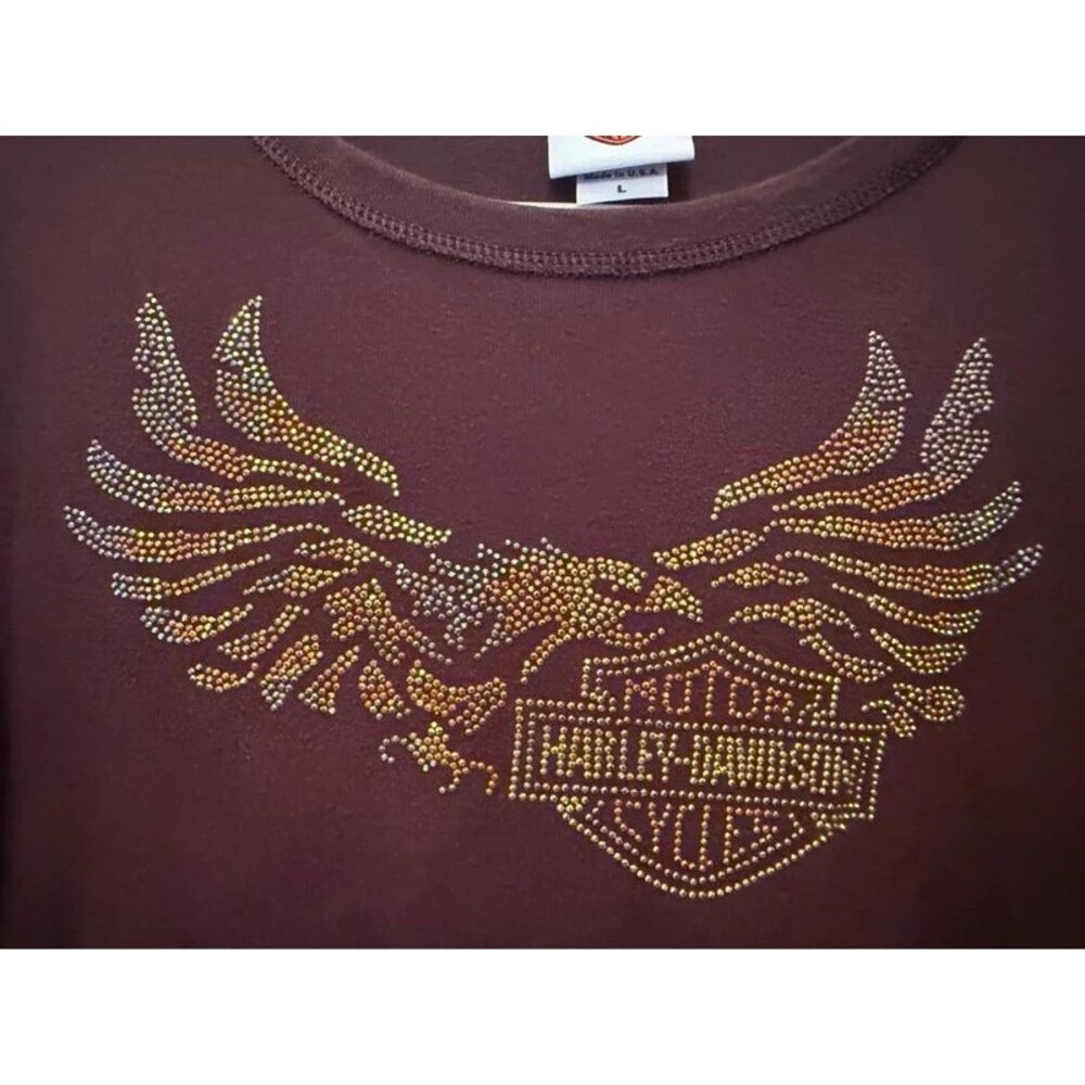 Harley Davidson Long Sleeve Top size Large EUC - Picture 2 of 4